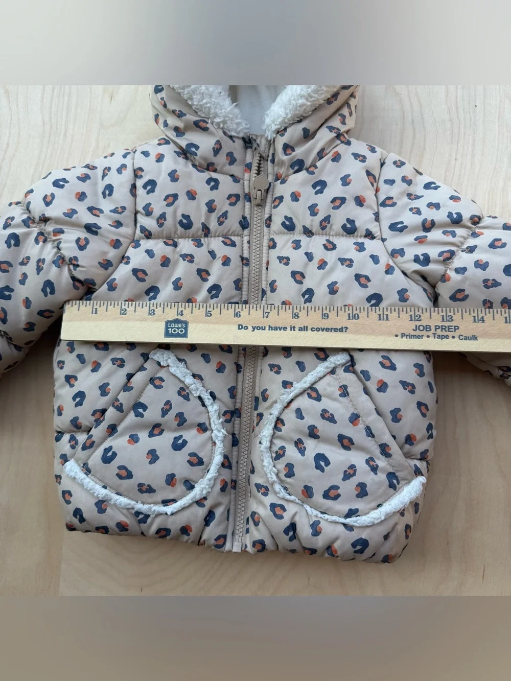 Just One You by Carters Leopard Print Puffer Jacket Fleece Lined Animal Ears 2T